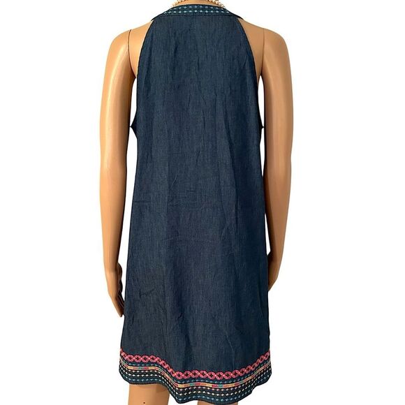 Savannah Jane Women's Size Small Geometric Dotted Embroidered Mini Dress - Picture 2 of 9